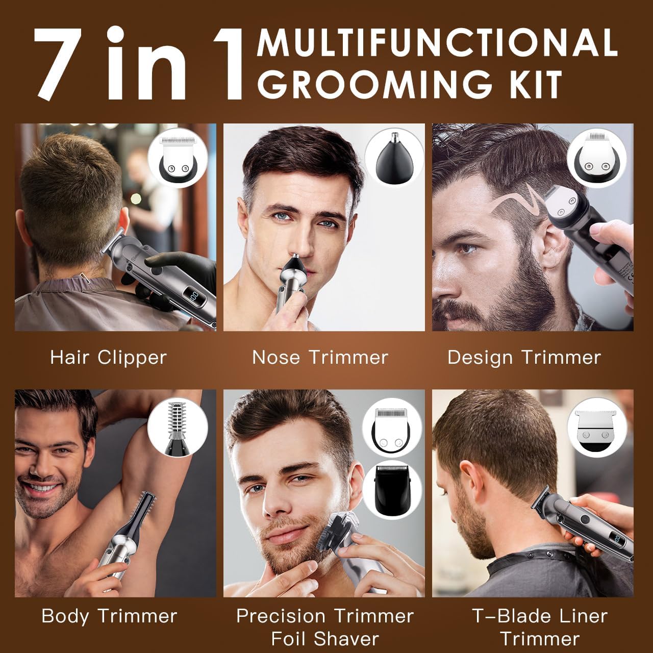 7-in-1 Beard Trimmer for Men,  - Men'S Grooming Products Kit recension och pris