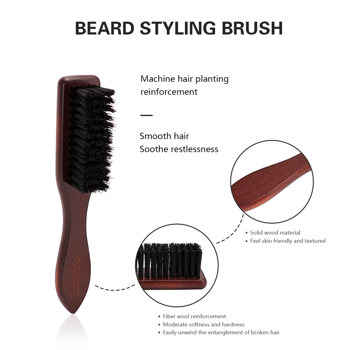 Barbershop Wooden Handle Boar  - Men'S Beard Grooming recension och pris