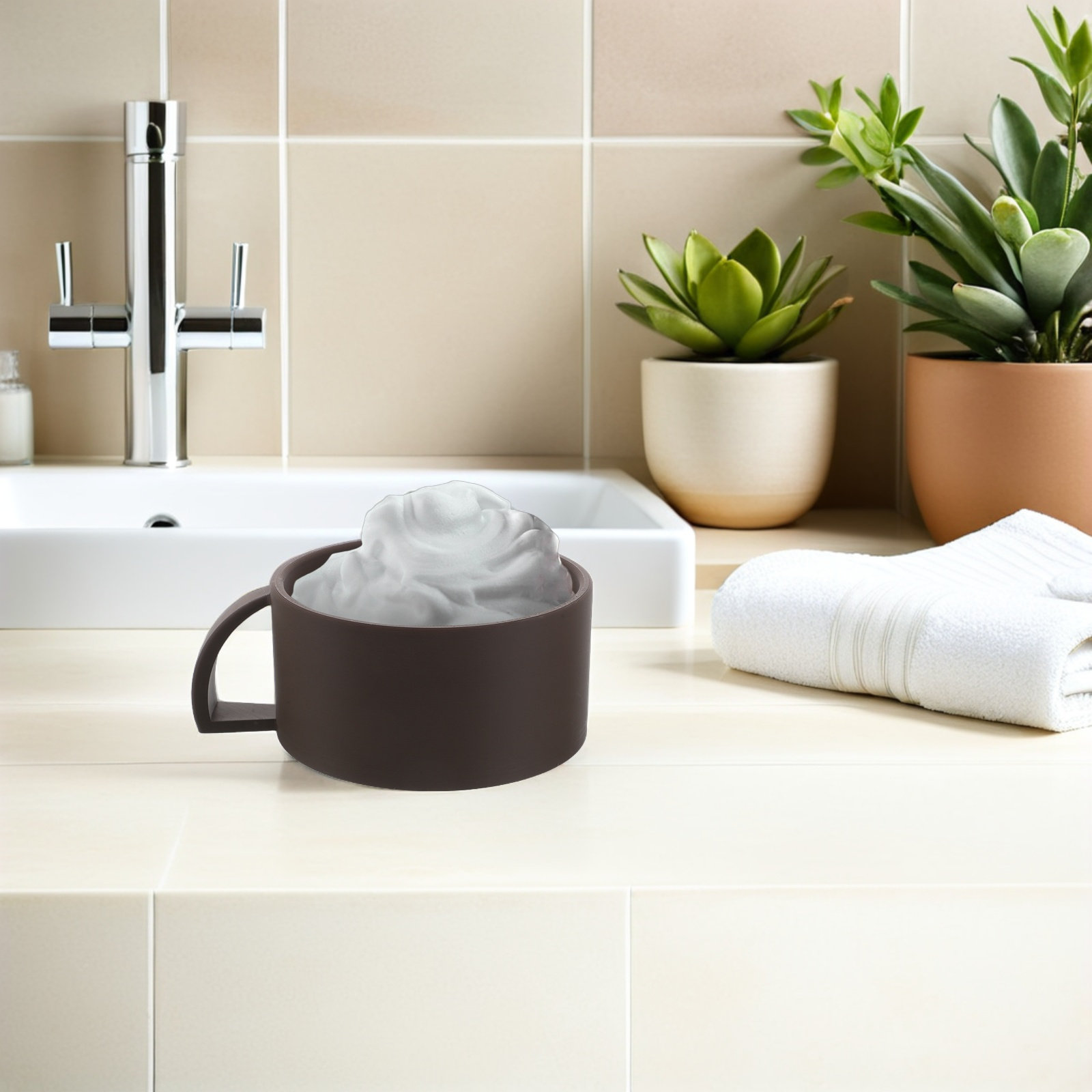Shaving Bowl for Men Brown Wid - Men'S Beard Grooming recension och pris