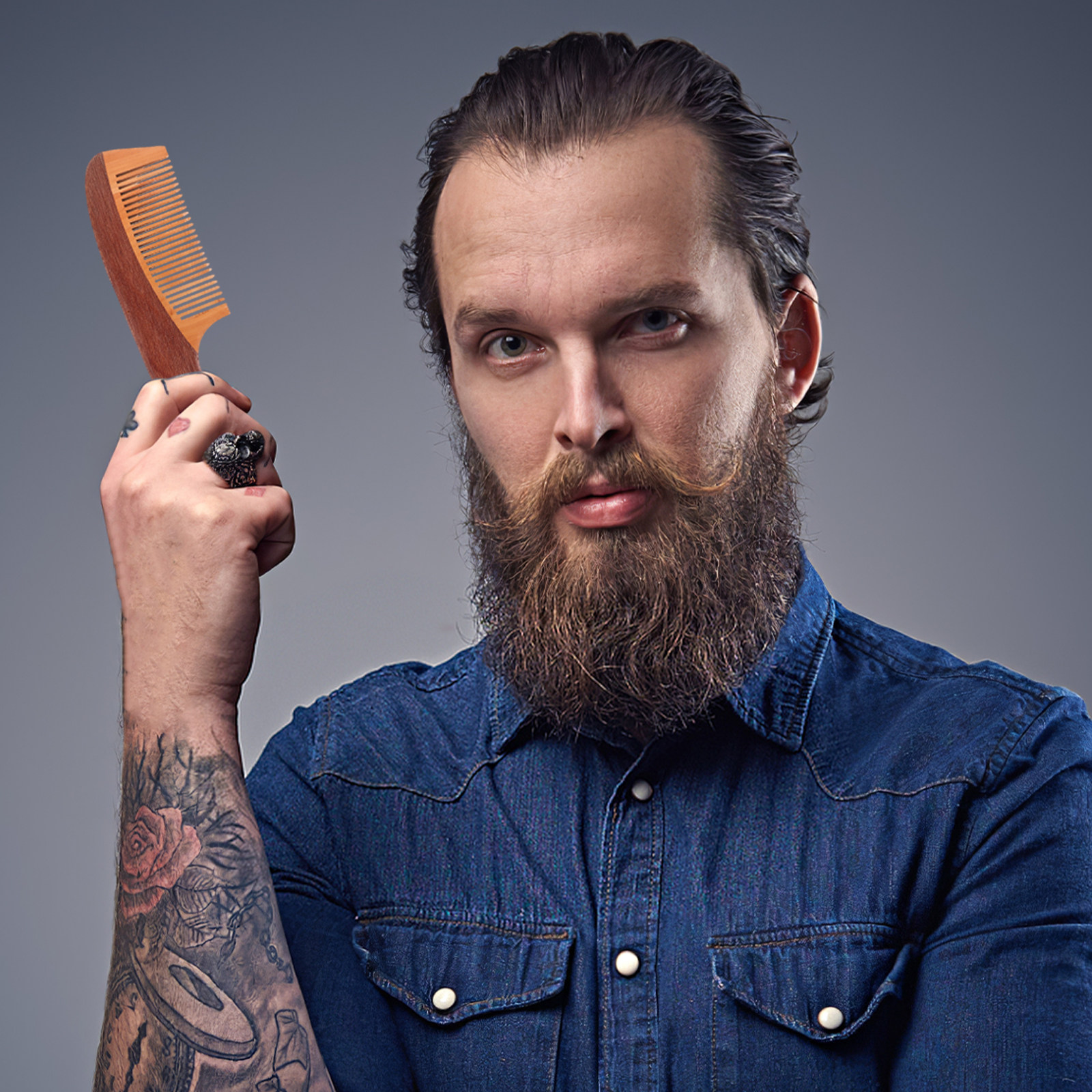 Portable Beard Comb for Men Na - Men'S Beard Grooming recension och pris
